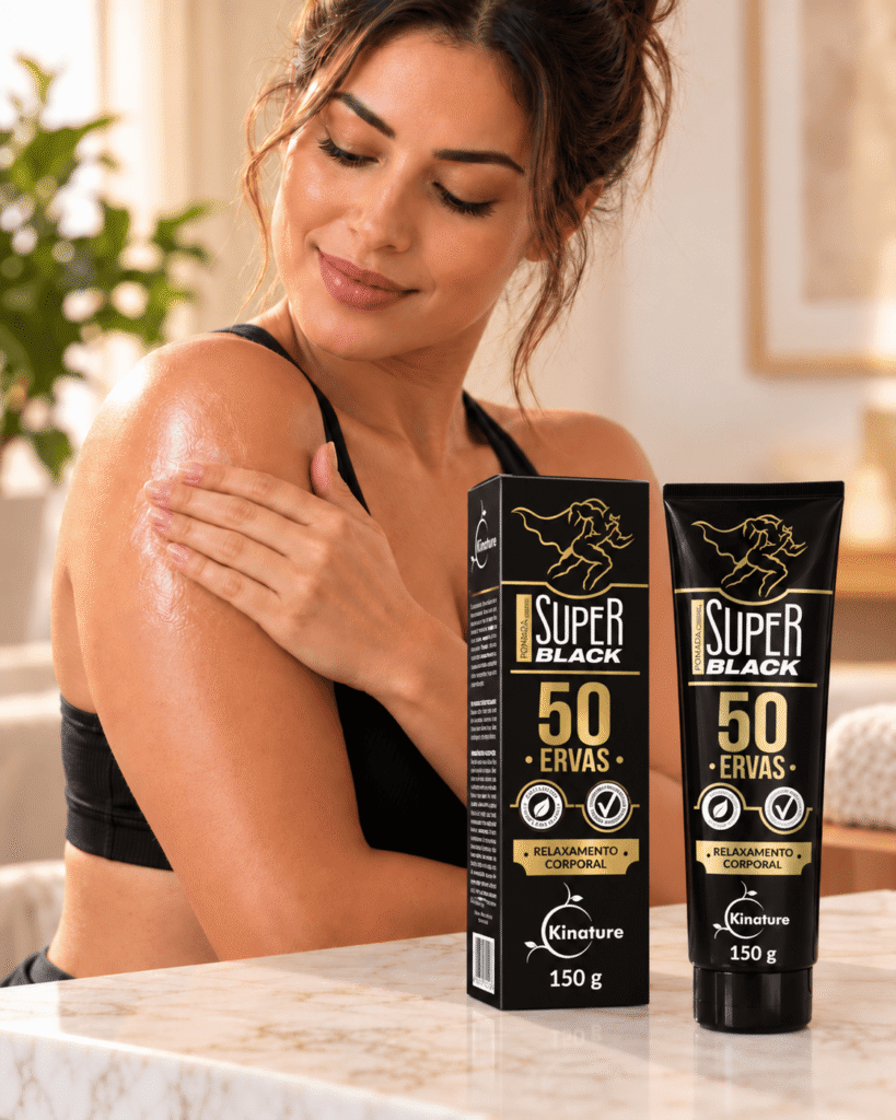 Kit com 3 Pomadas Massageadoras Super Black 50 Ervas, com 150 g