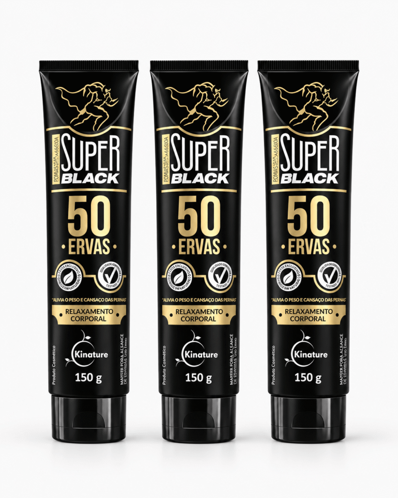 Kit com 3 Pomadas Massageadoras Super Black 50 Ervas, com 150 g
